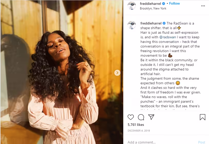 Fashion influencer Freddieharrel