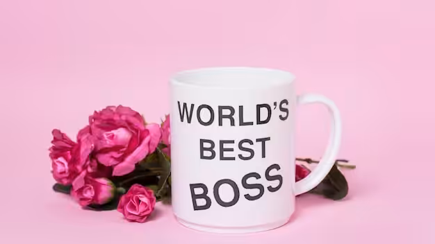 Front view boss's day assortment on pink background